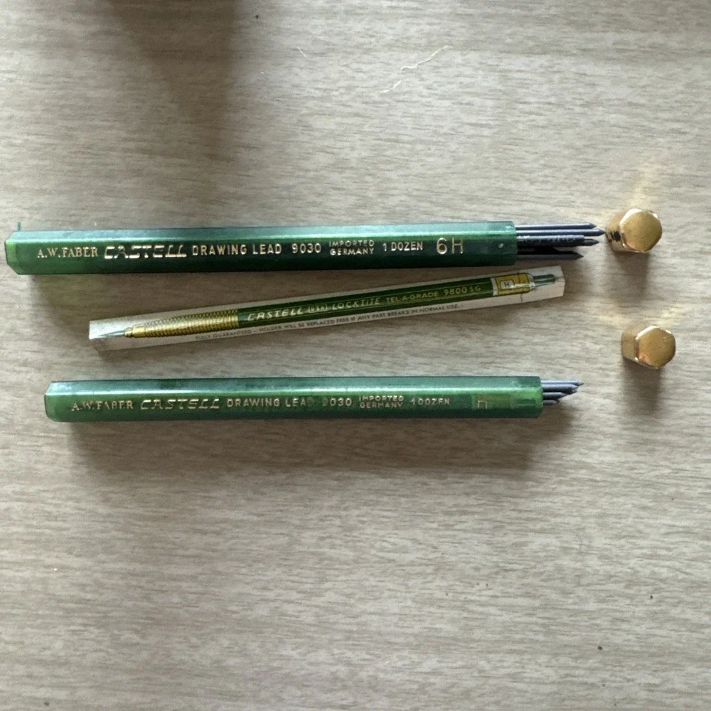 Vintage A.W. Faber Castell Drawing Lead Pencil Refill #9030 6H H 23 Leads